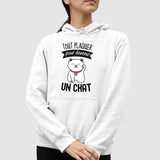 Sweat Capuche Adulte Tout plaquer pour devenir un chat Blanc