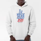 Sweat Capuche Adulte Tu veux mon zizi Blanc