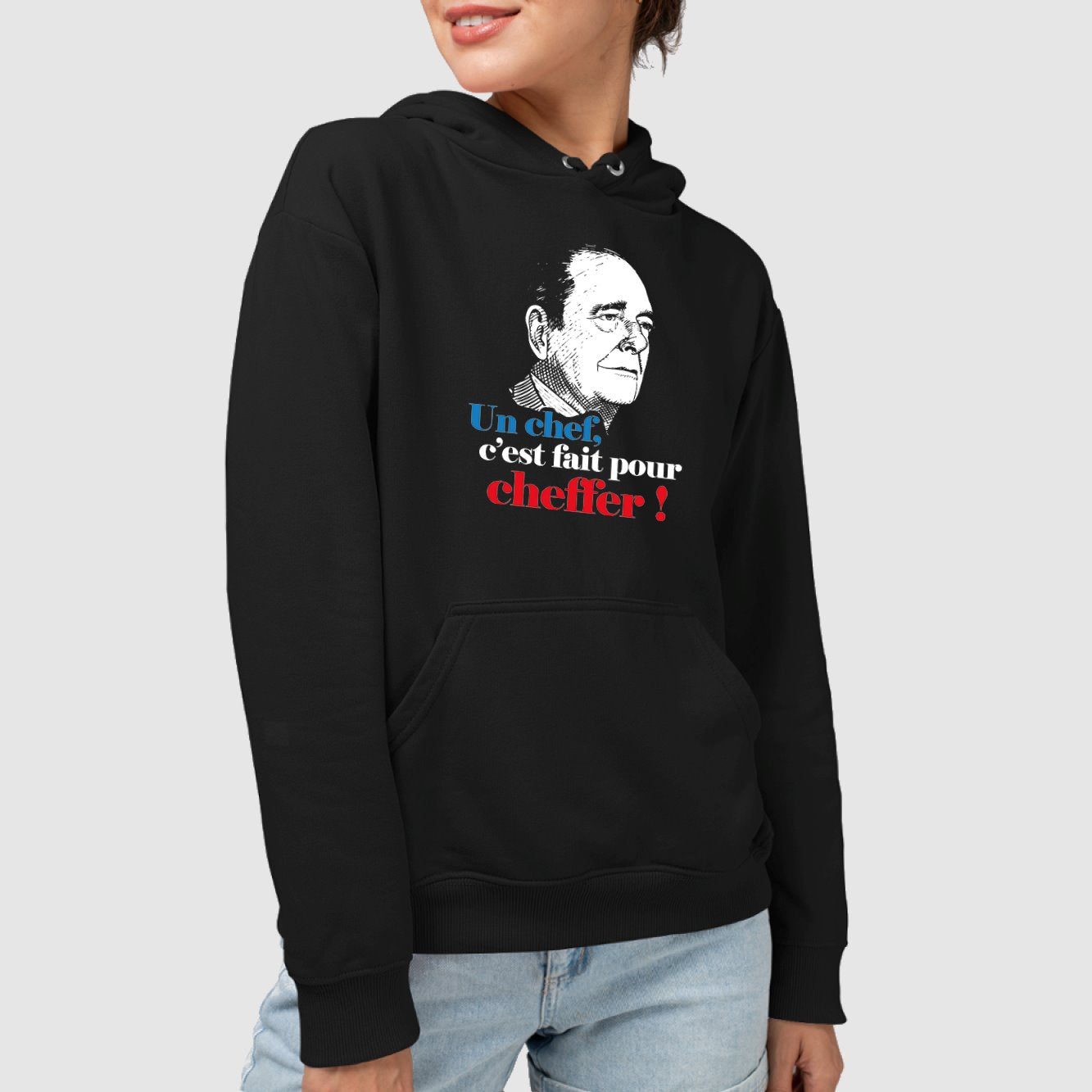 Sweat Capuche Adulte Un chef c'est fait pour cheffer Noir