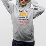 Sweat Capuche Adulte Un jour mon prince viendra Gris