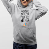 Sweat Capuche Adulte Vous pouvez m'utiliser pour vos selfies Gris