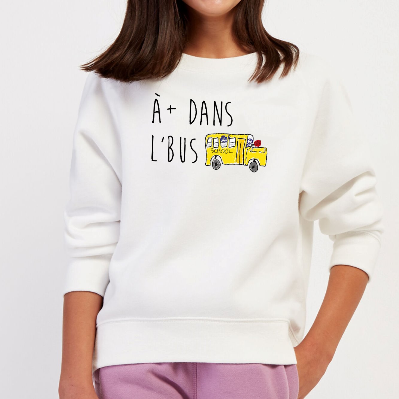 Sweat Enfant À plus dans l'bus Blanc