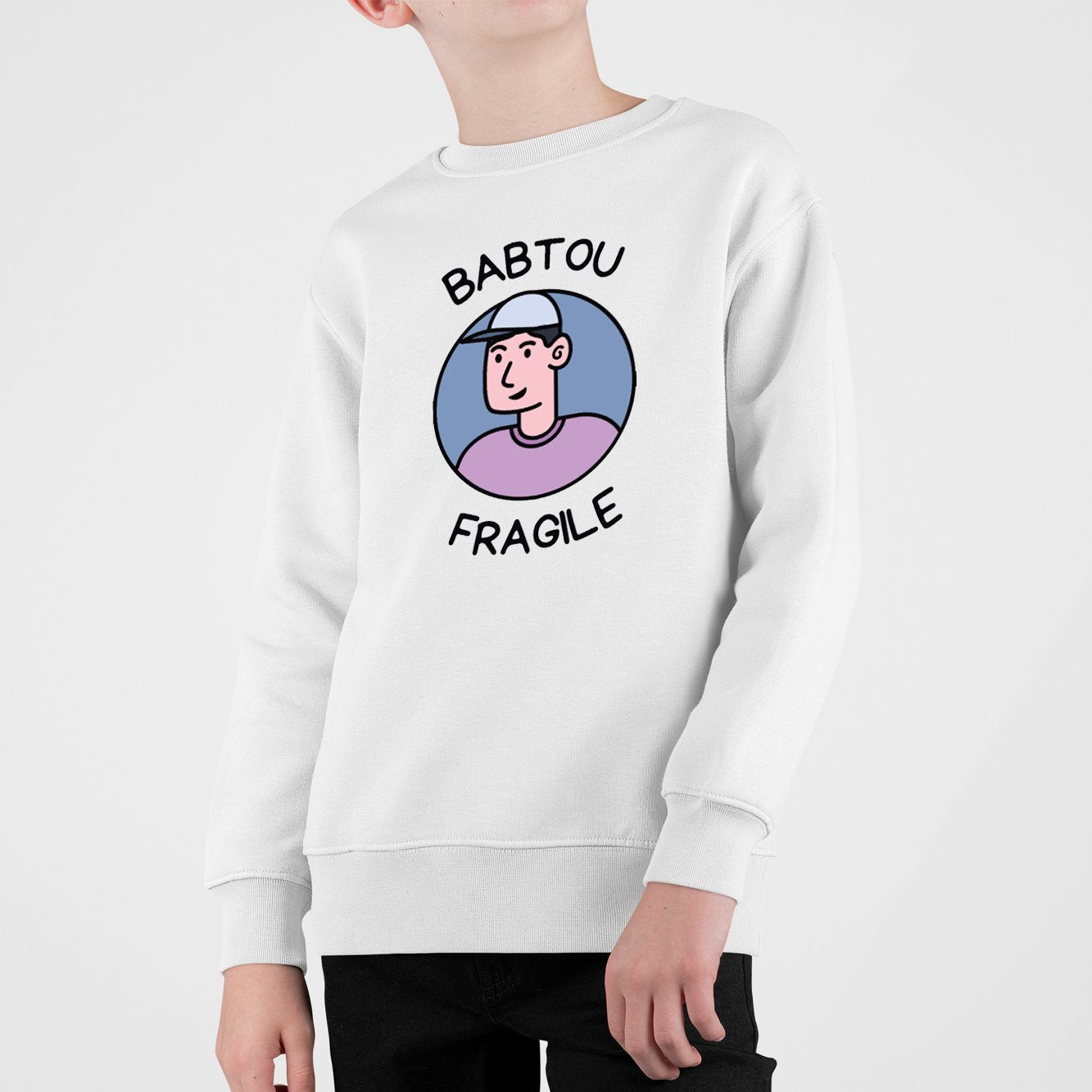 Sweat Enfant Babtou fragile Blanc