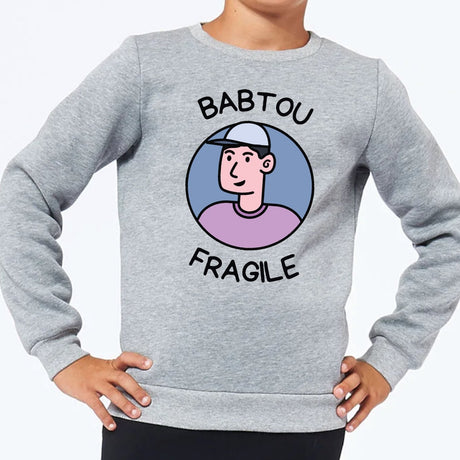 Sweat Enfant Babtou fragile Gris