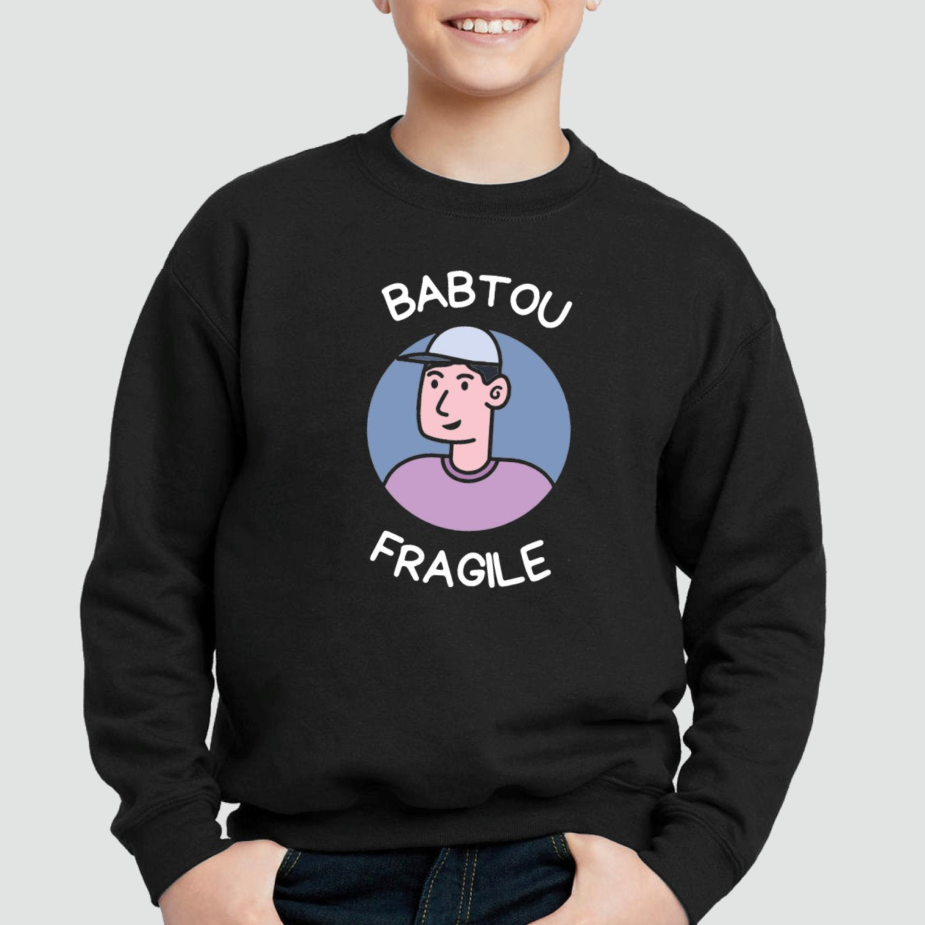 Sweat Enfant Babtou fragile Noir