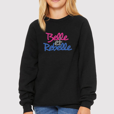 Sweat Enfant Belle et rebelle Noir