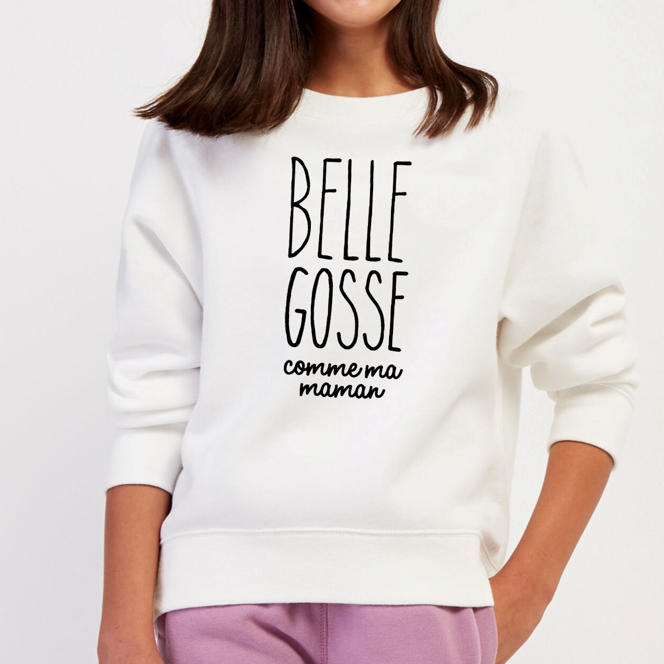 Sweat Enfant Belle gosse comme maman Blanc