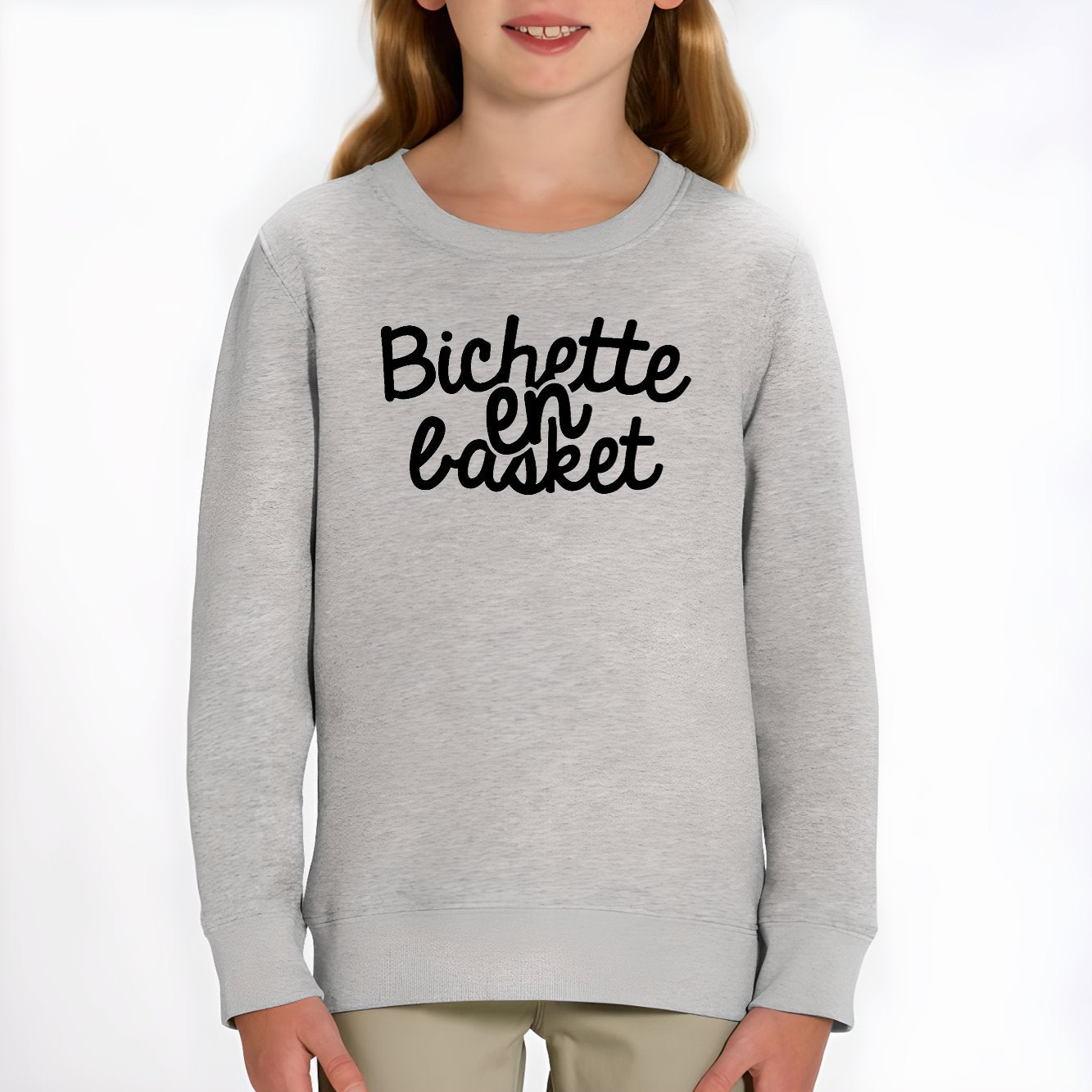 Sweat Enfant Bichette en basket Gris