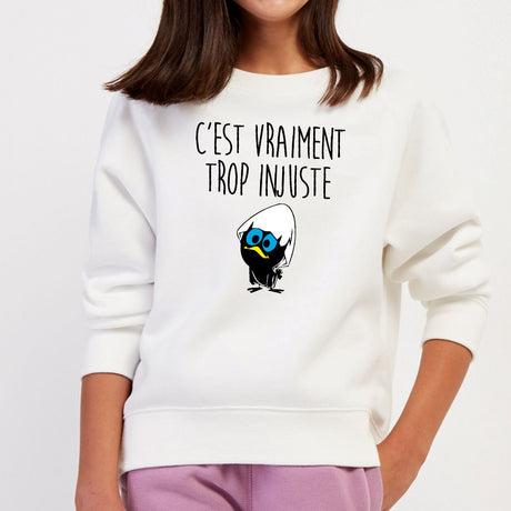 Sweat Enfant C'est vraiment trop injuste Blanc