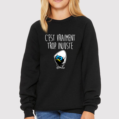 Sweat Enfant C'est vraiment trop injuste Noir