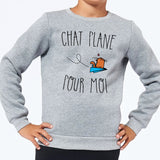 Sweat Enfant Chat plane pour moi Gris