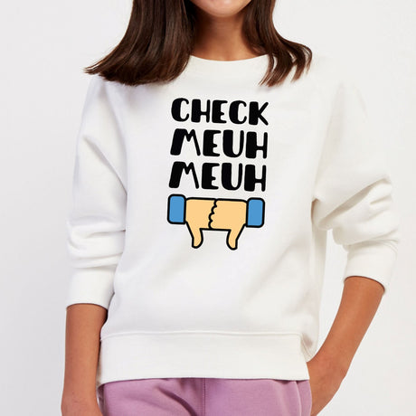 Sweat Enfant Check meuh meuh Blanc