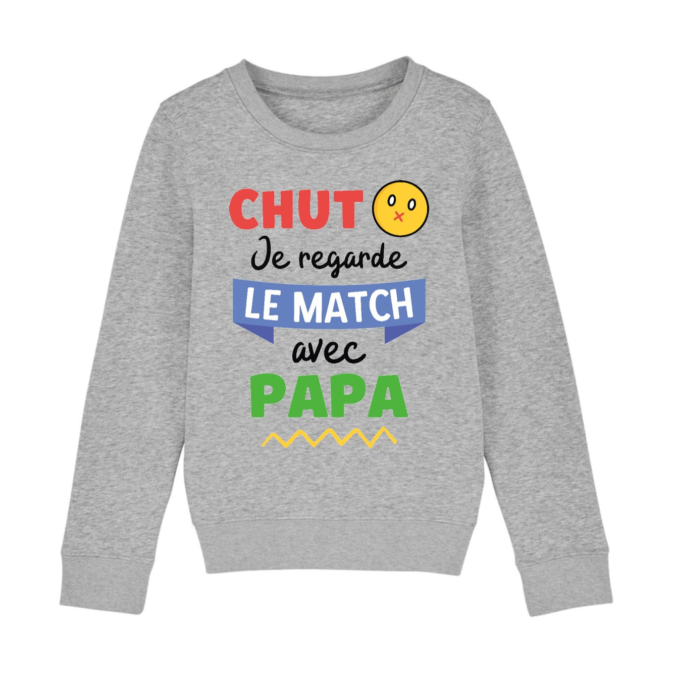 Sweat Enfant Chut je regarde le match avec papa 