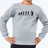 Sweat Enfant Évolution badminton Gris