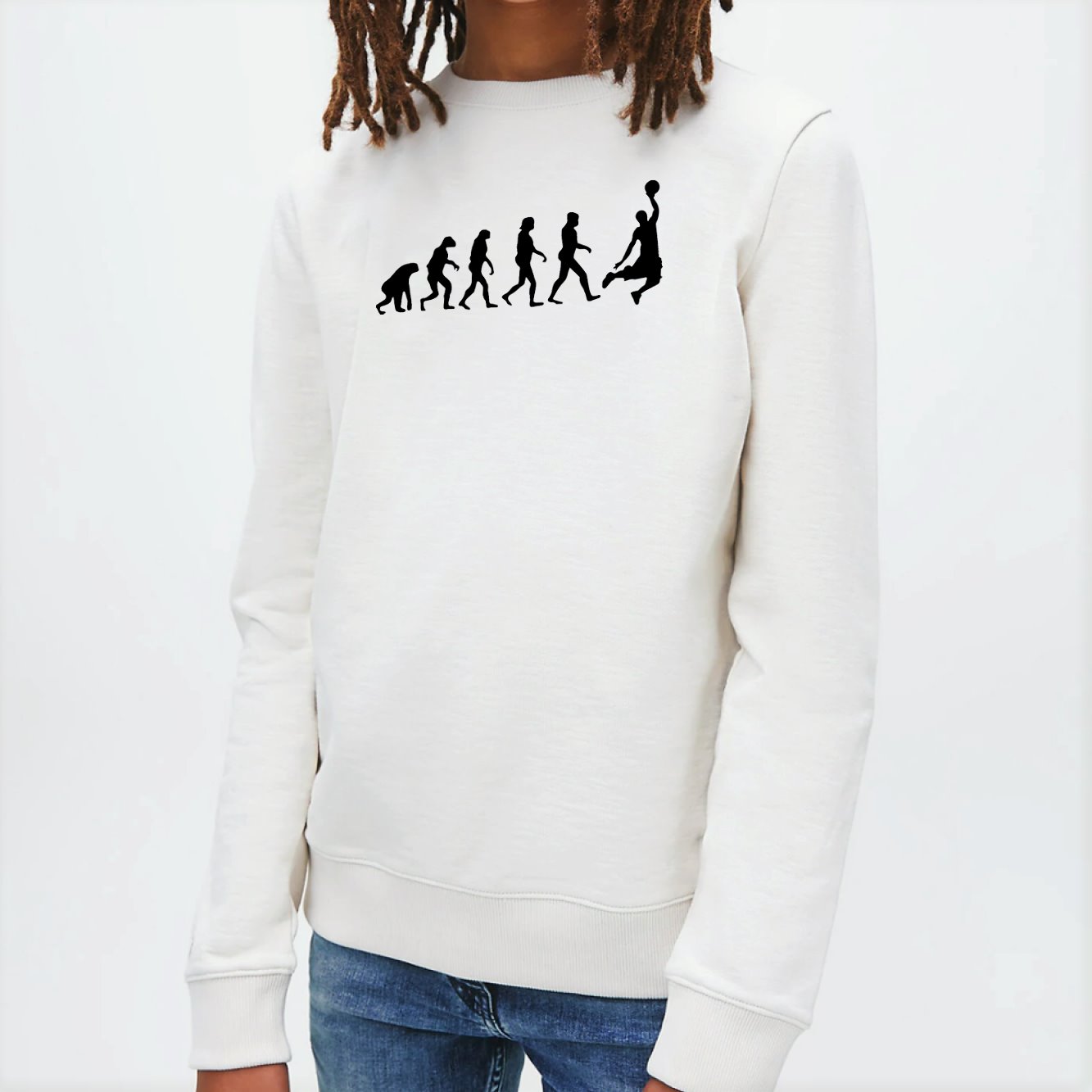 Sweat Enfant Évolution basket Blanc