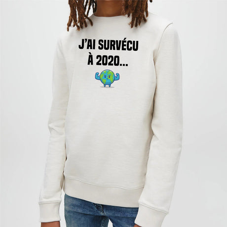 Sweat Enfant J'ai survécu à 2020 Blanc