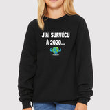 Sweat Enfant J'ai survécu à 2020 Noir