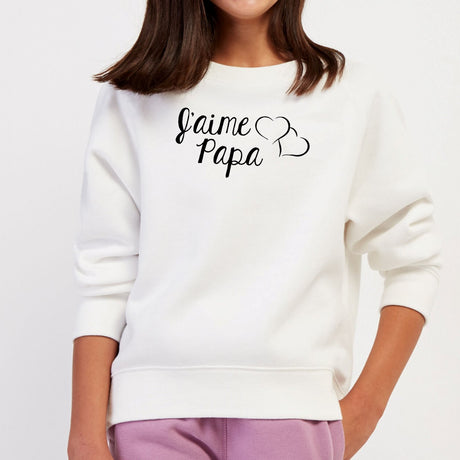 Sweat Enfant J'aime papa Blanc