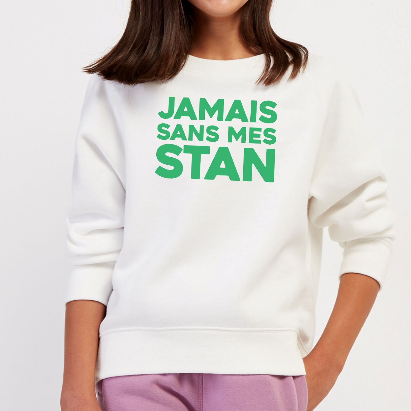 Sweat Enfant Jamais sans mes Stan Blanc