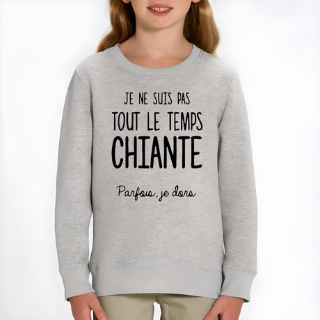 Sweat Enfant Je ne suis pas chiante Gris