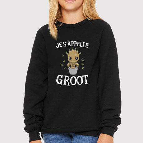 Sweat Enfant Je s'appelle Groot Noir