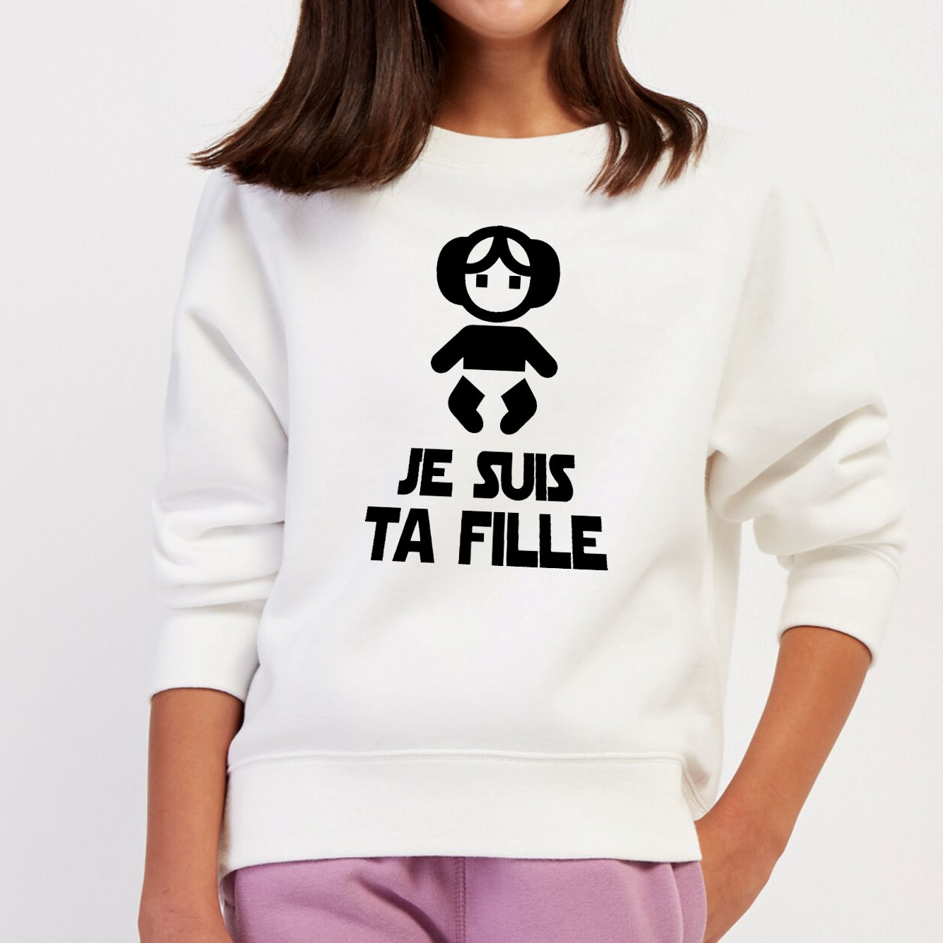 Sweat Enfant Je suis ta fille Blanc