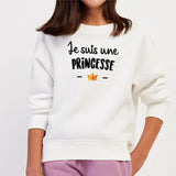 Sweat Enfant Je suis une princesse Blanc