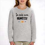 Sweat Enfant Je suis une princesse Gris