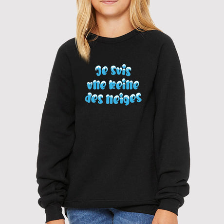 Sweat Enfant Je suis une reine des neiges Noir