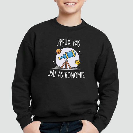 Sweat Enfant J'peux pas j'ai astronomie Noir