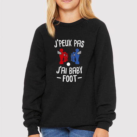 Sweat Enfant J'peux pas j'ai baby-foot Noir