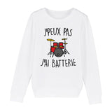 Sweat Enfant J'peux pas j'ai batterie 