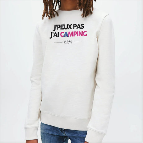 Sweat Enfant J'peux pas j'ai camping Blanc