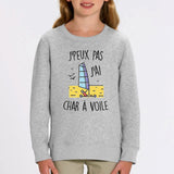 Sweat Enfant J'peux pas j'ai char à voile Gris