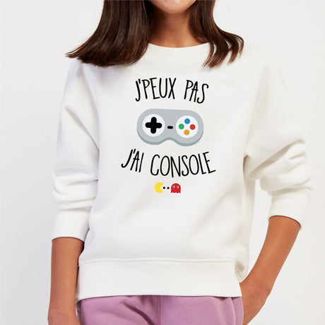 Sweat Enfant J'peux pas j'ai console Blanc