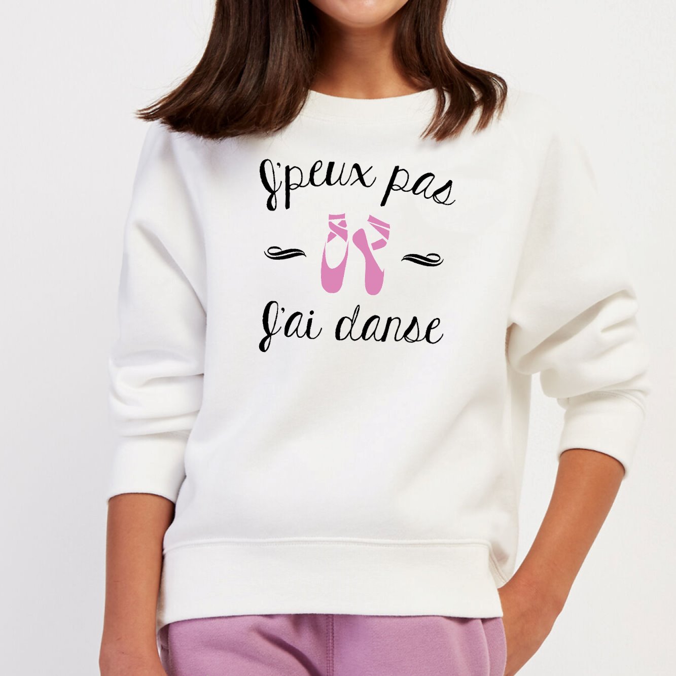 Sweat Enfant J'peux pas j'ai danse Blanc