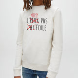 Sweat Enfant J'peux pas j'ai école Blanc