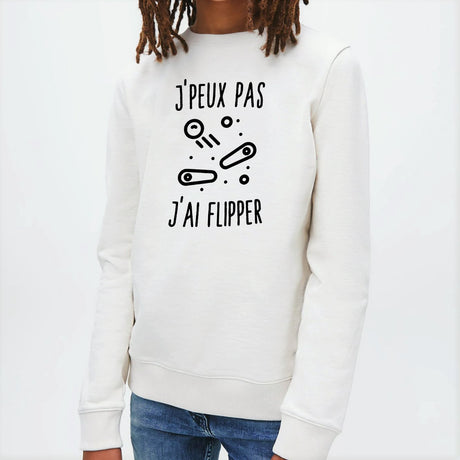 Sweat Enfant J'peux pas j'ai flipper Blanc