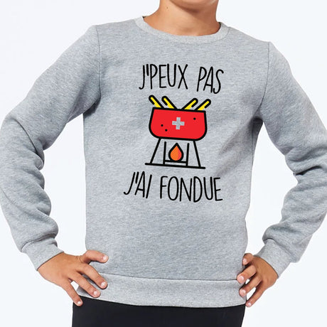 Sweat Enfant J'peux pas j'ai fondue Gris