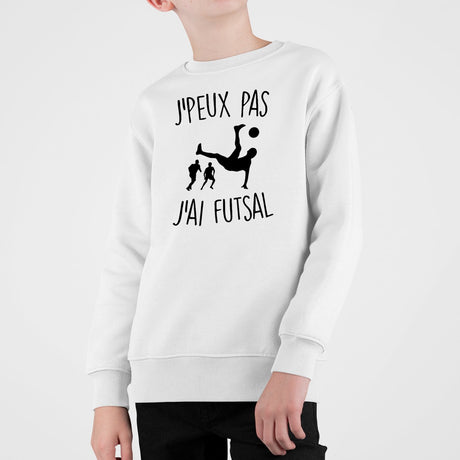 Sweat Enfant J'peux pas j'ai futsal Blanc