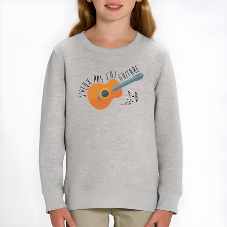 Sweat Enfant J'peux pas j'ai guitare Gris