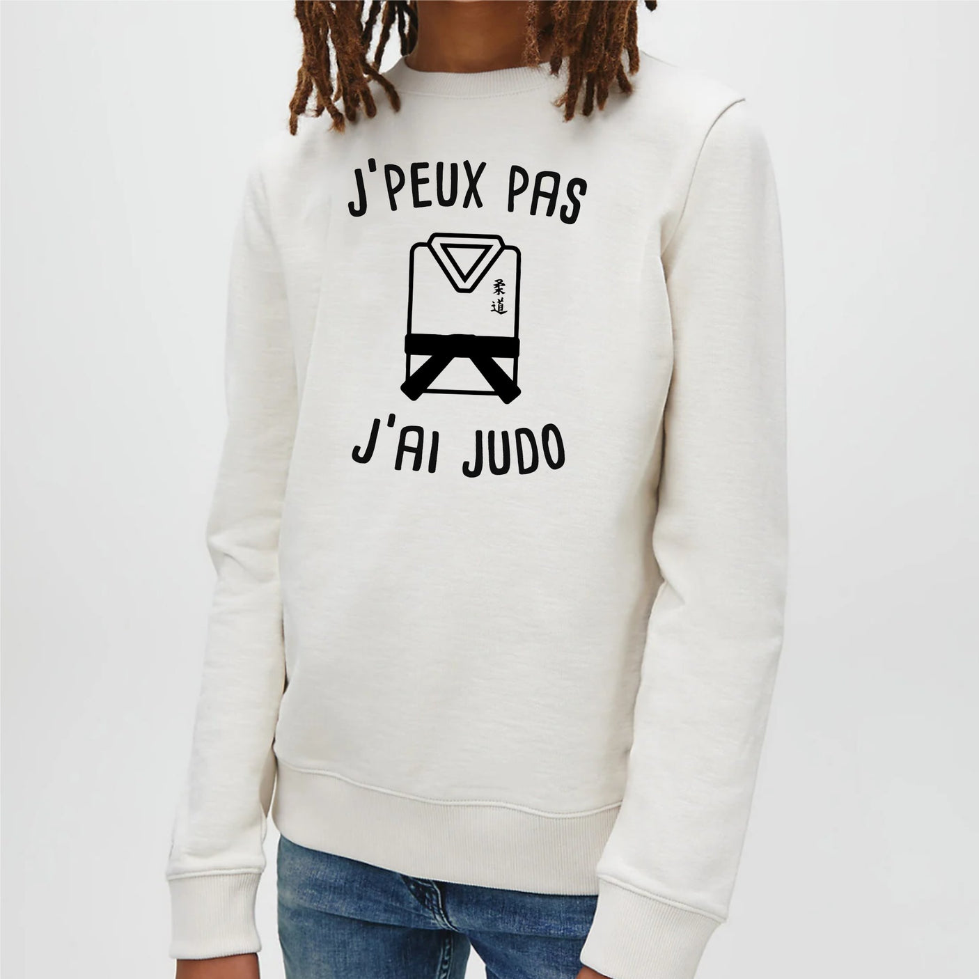 Sweat Enfant J'peux pas j'ai judo Blanc