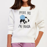 Sweat Enfant J'peux pas j'ai panda Blanc