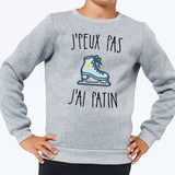 Sweat Enfant J'peux pas j'ai patin Gris