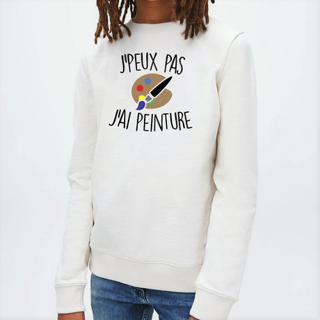 Sweat Enfant J'peux pas j'ai peinture Blanc