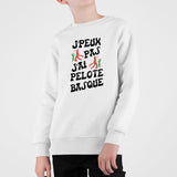 Sweat Enfant J'peux pas j'ai pelote basque Blanc