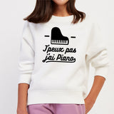 Sweat Enfant J'peux pas j'ai piano Blanc