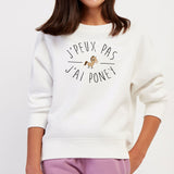 Sweat Enfant J'peux pas j'ai poney Blanc