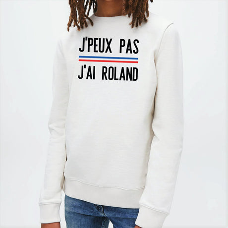 Sweat Enfant J'peux pas j'ai Roland Blanc