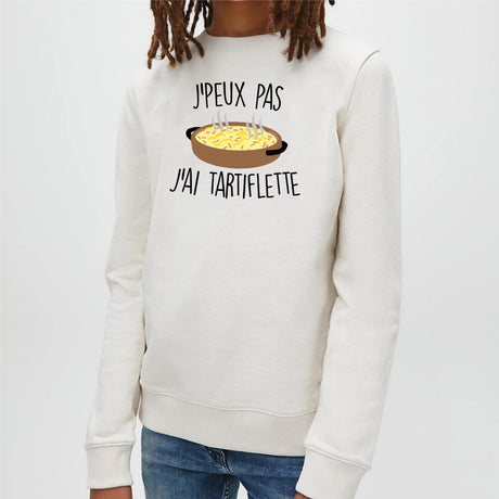 Sweat Enfant J'peux pas j'ai tartiflette Blanc